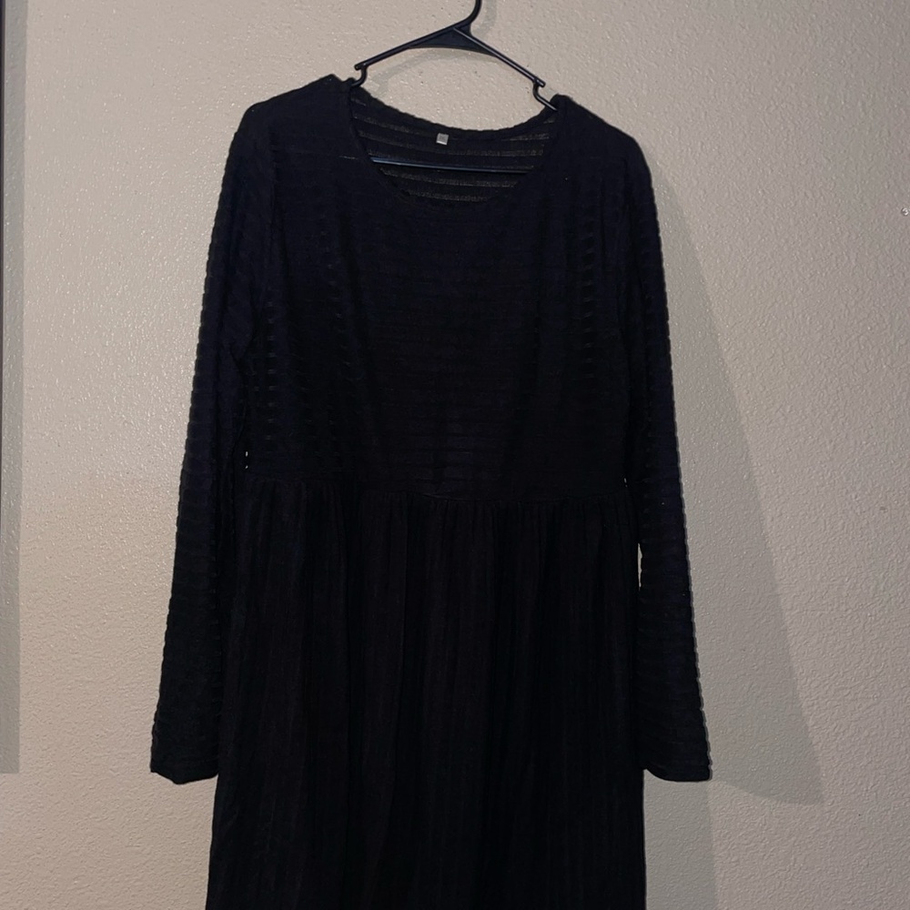 Black Long Sleeve Midi Dress - Brand Unspecified